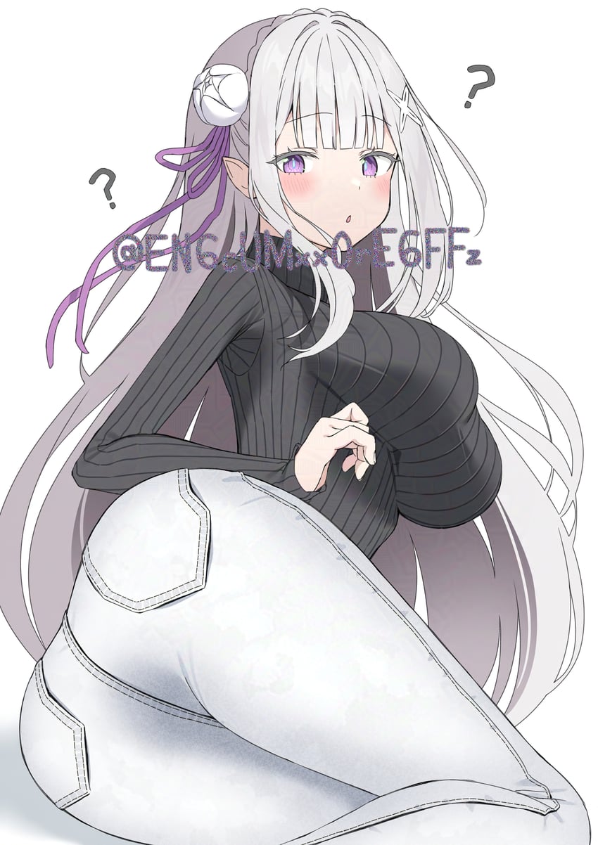 emilia (re:zero kara hajimeru isekai seikatsu) drawn by yamano_rokamizu