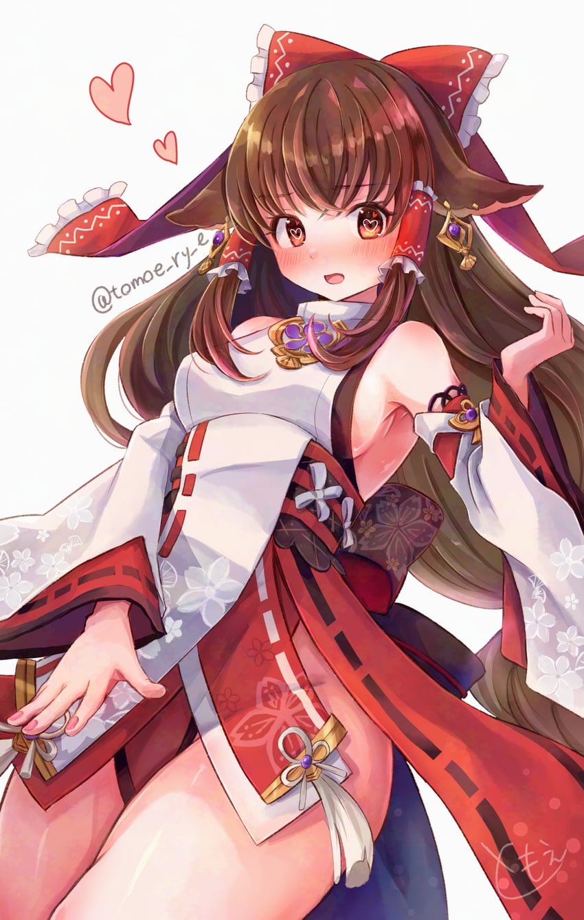 hakurei reimu and yae miko (touhou and 1 more) drawn by tomoe_(pixiv_53856103)