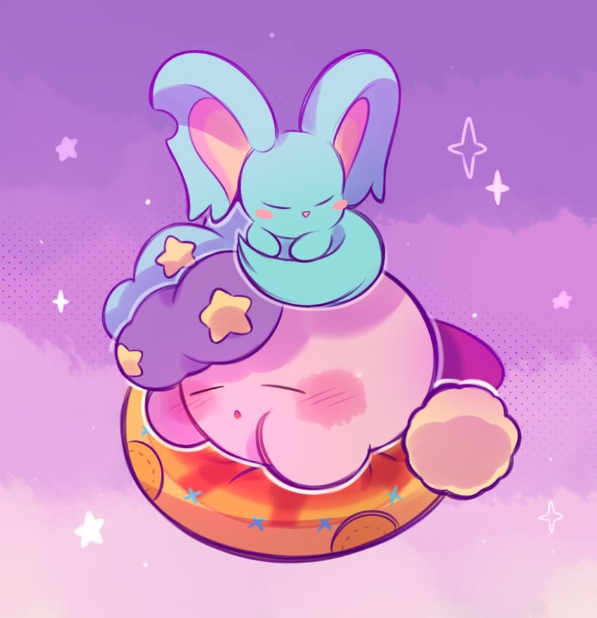 kirby, elfilin, sleep kirby, and deep sleep kirby (kirby and 1 more) drawn by fafameow