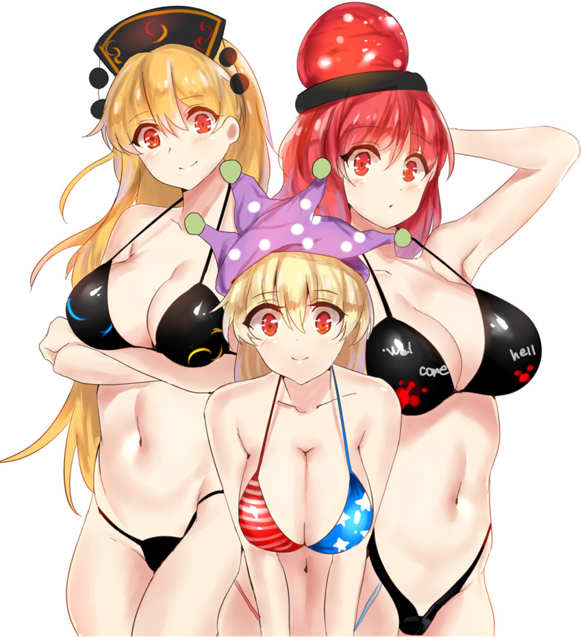 clownpiece, junko, and hecatia lapislazuli (touhou) drawn by moruchi_(rinaka_moruchi)