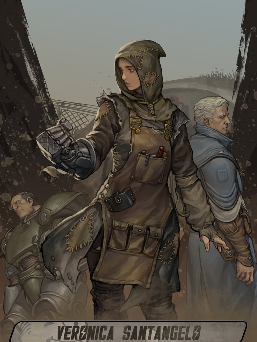 veronica santangelo, elder mcnamara, and edgar hardin (fallout and 1 more) drawn by penett