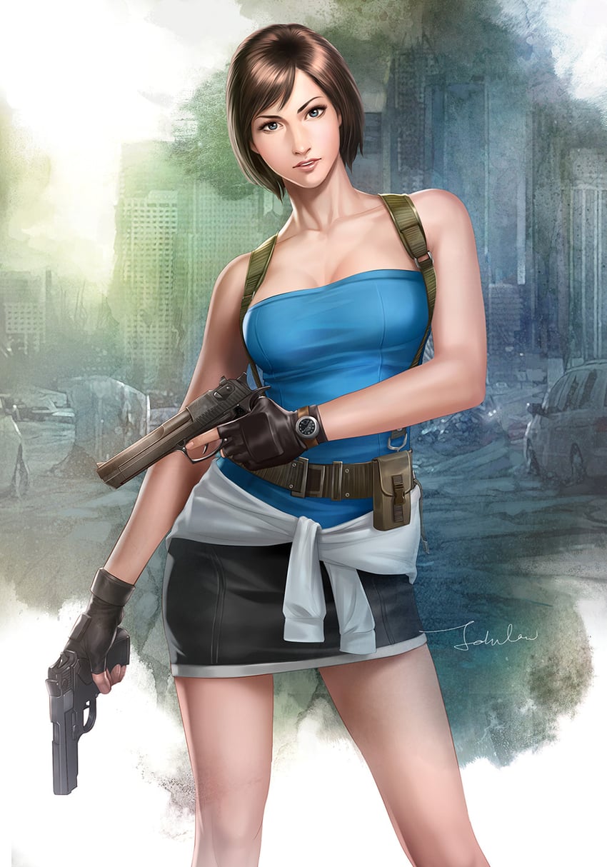jill valentine (resident evil and 1 more) drawn by john_law_bc
