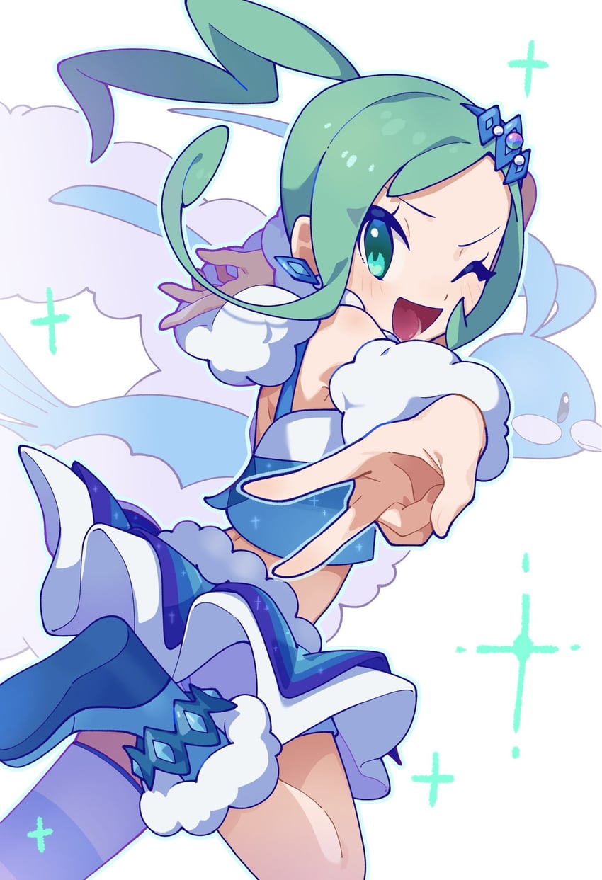altaria and lisia (pokemon and 1 more) drawn by omochi_(omotimotittona3)