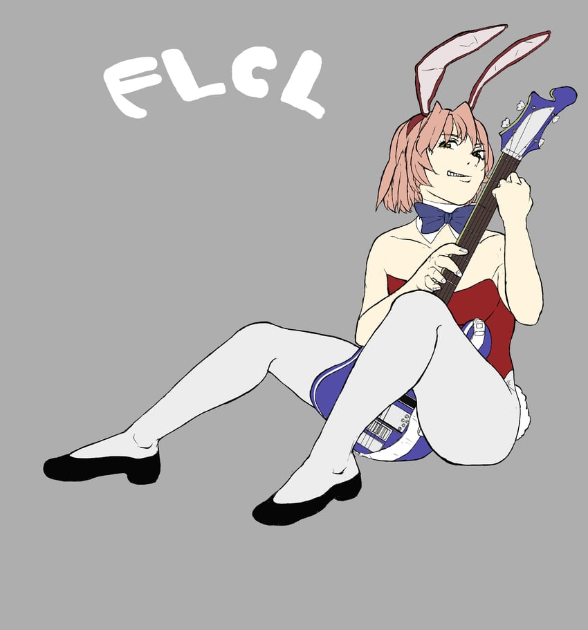haruhara haruko and daicon bunny girl (flcl) drawn by rannsama_(pa)