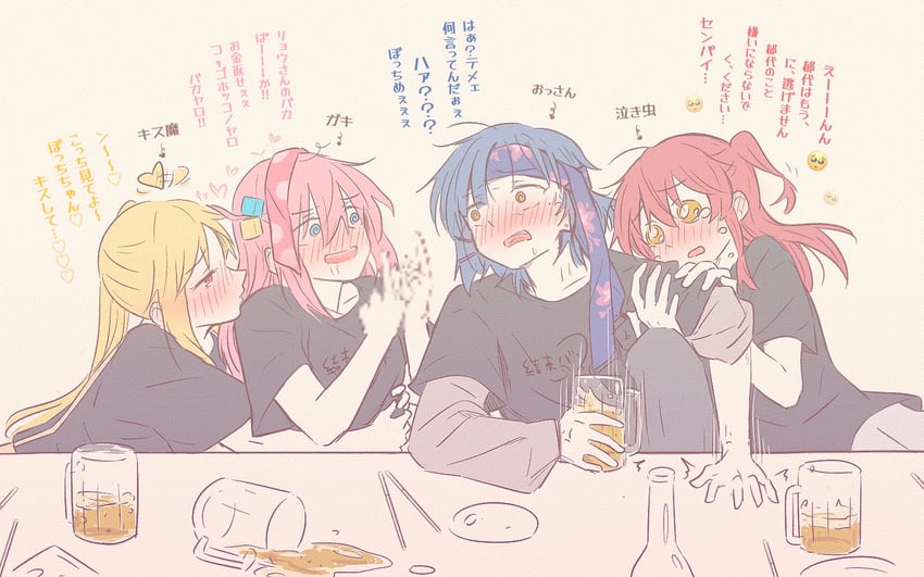 gotoh hitori, kita ikuyo, ijichi nijika, and yamada ryo (bocchi the rock!) drawn by yakaze_(yakaze1604)
