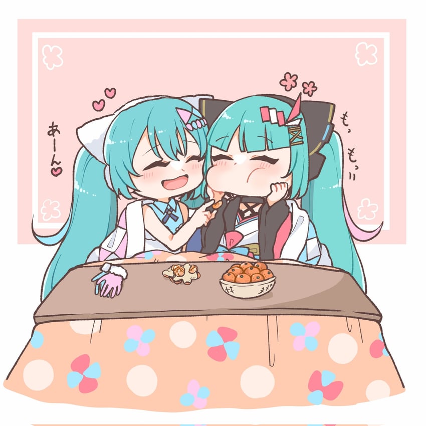 hatsune miku and magical mirai miku (vocaloid and 1 more) drawn by yurimozyu2038