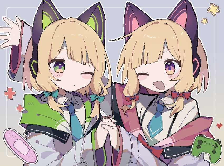 momoi and midori (blue archive) drawn by gil_(gil_261)