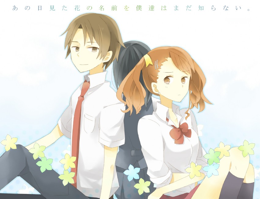 anjou naruko, tsurumi chiriko, and matsuyuki atsumu (ano hi mita hana no namae wo bokutachi wa mada shiranai.) drawn by tashite