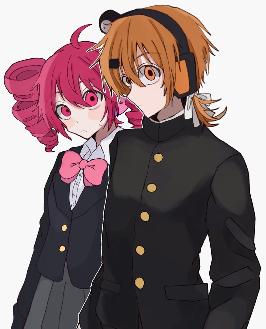 kasane teto, adachi rei, and adachi rai (utau and 1 more) drawn by agyo_(ikayaki5252)