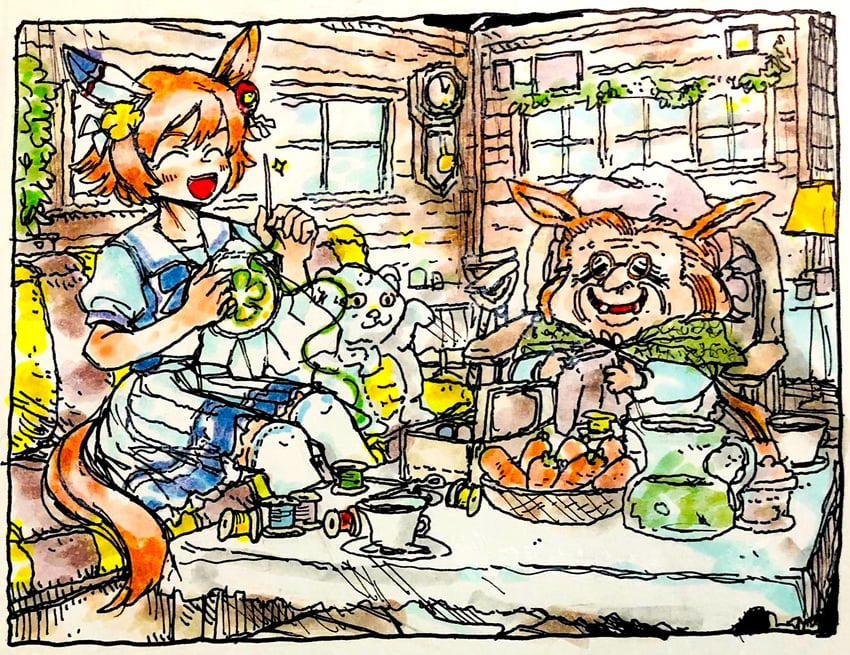 matikanefukukitaru and shiraoki (original and 1 more) drawn by morisshii_(morishiey)