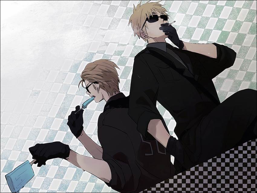 america and united kingdom (axis powers hetalia) drawn by yuko_mebouki