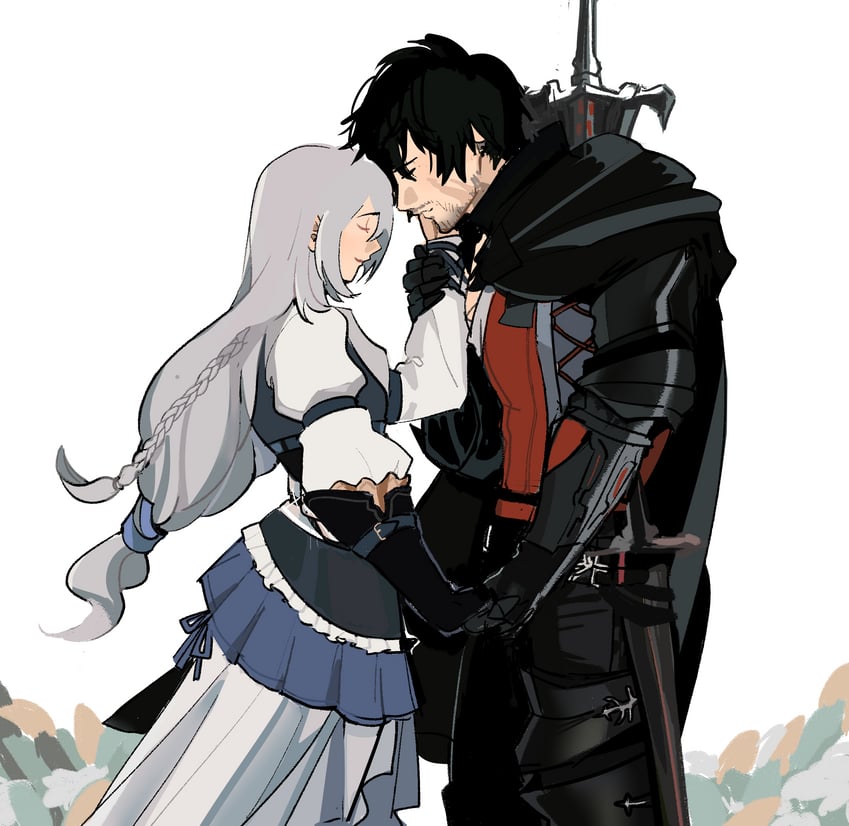 clive rosfield and jill warrick (final fantasy and 1 more) drawn by fettuchi