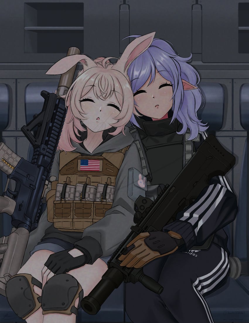 pipkin pippa and eepy sleepy (indie virtual youtuber and 1 more) drawn by lazy_revenant