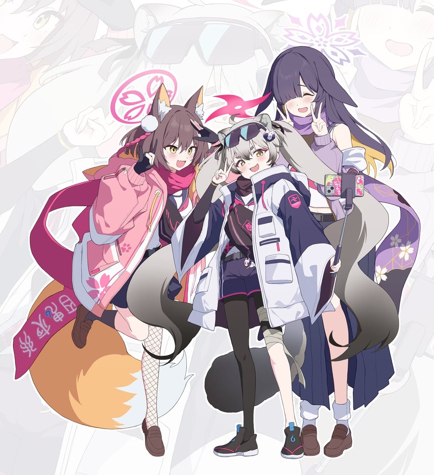 izuna, michiru, and tsukuyo (blue archive) drawn by same_(samefgo)