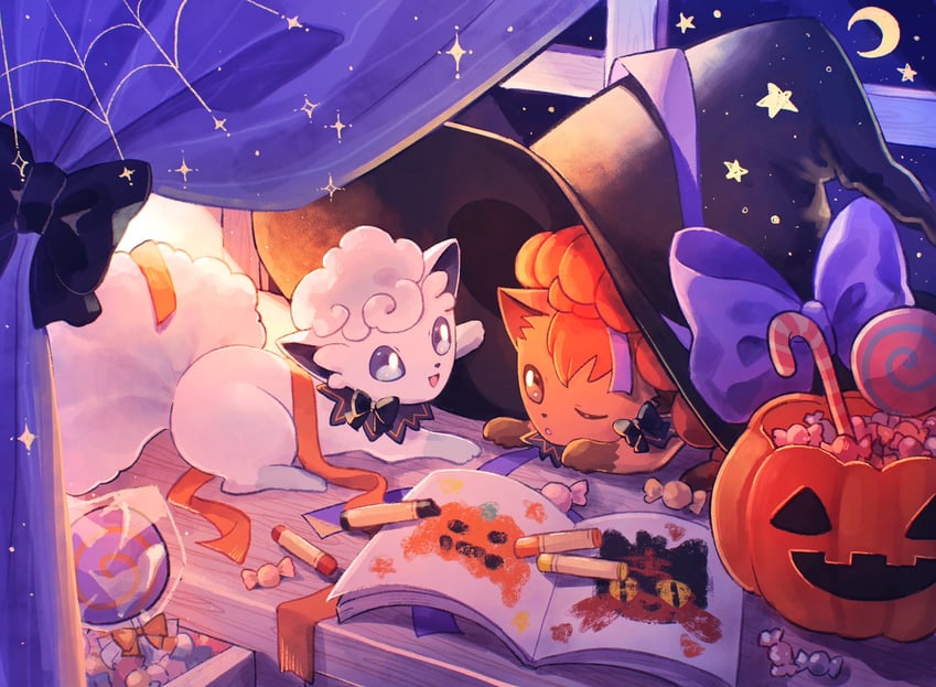alolan vulpix, litten, and vulpix (pokemon) drawn by keokeo_ar