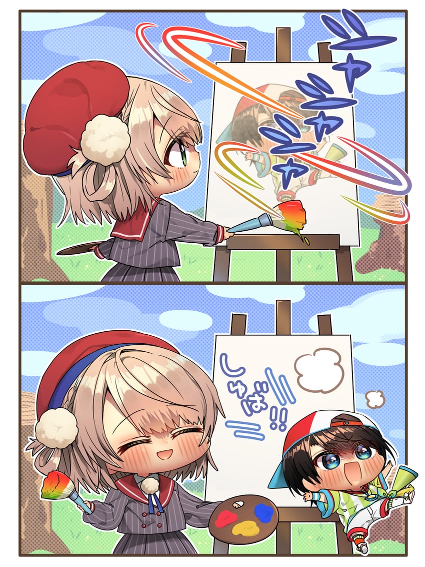 oozora subaru and shigure ui (hololive and 3 more) drawn by harumina_mau
