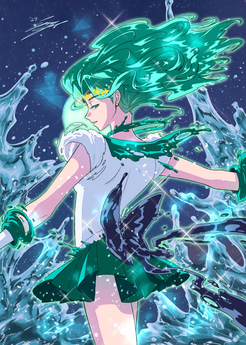 kaiou michiru and sailor neptune (bishoujo senshi sailor moon) drawn by senga_migiri