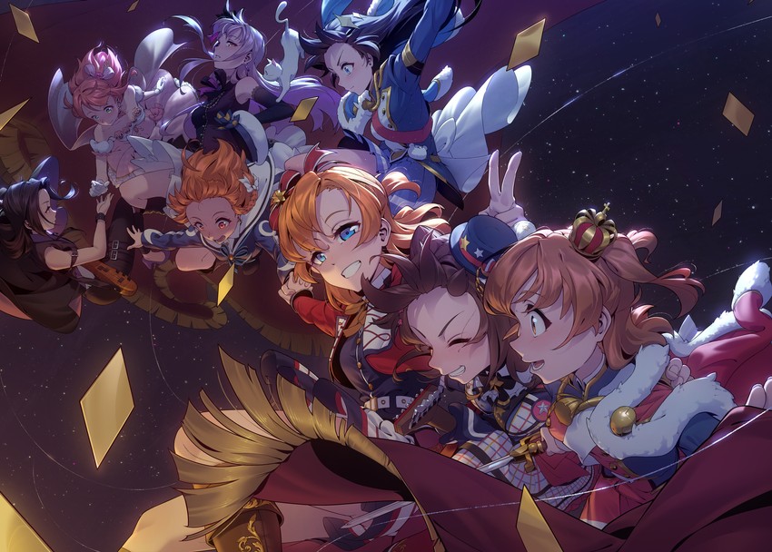 kosaka honoka, takami chika, uehara ayumu, minato yukina, aijou karen, and 4 more (love live! and 6 more) drawn by regition