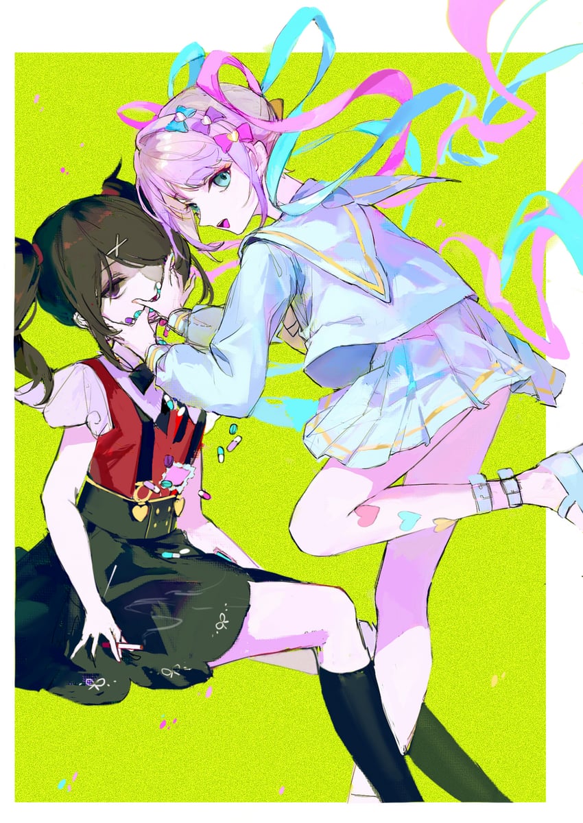 chouzetsusaikawa tenshi-chan and ame-chan (needy girl overdose) drawn by arenas76845