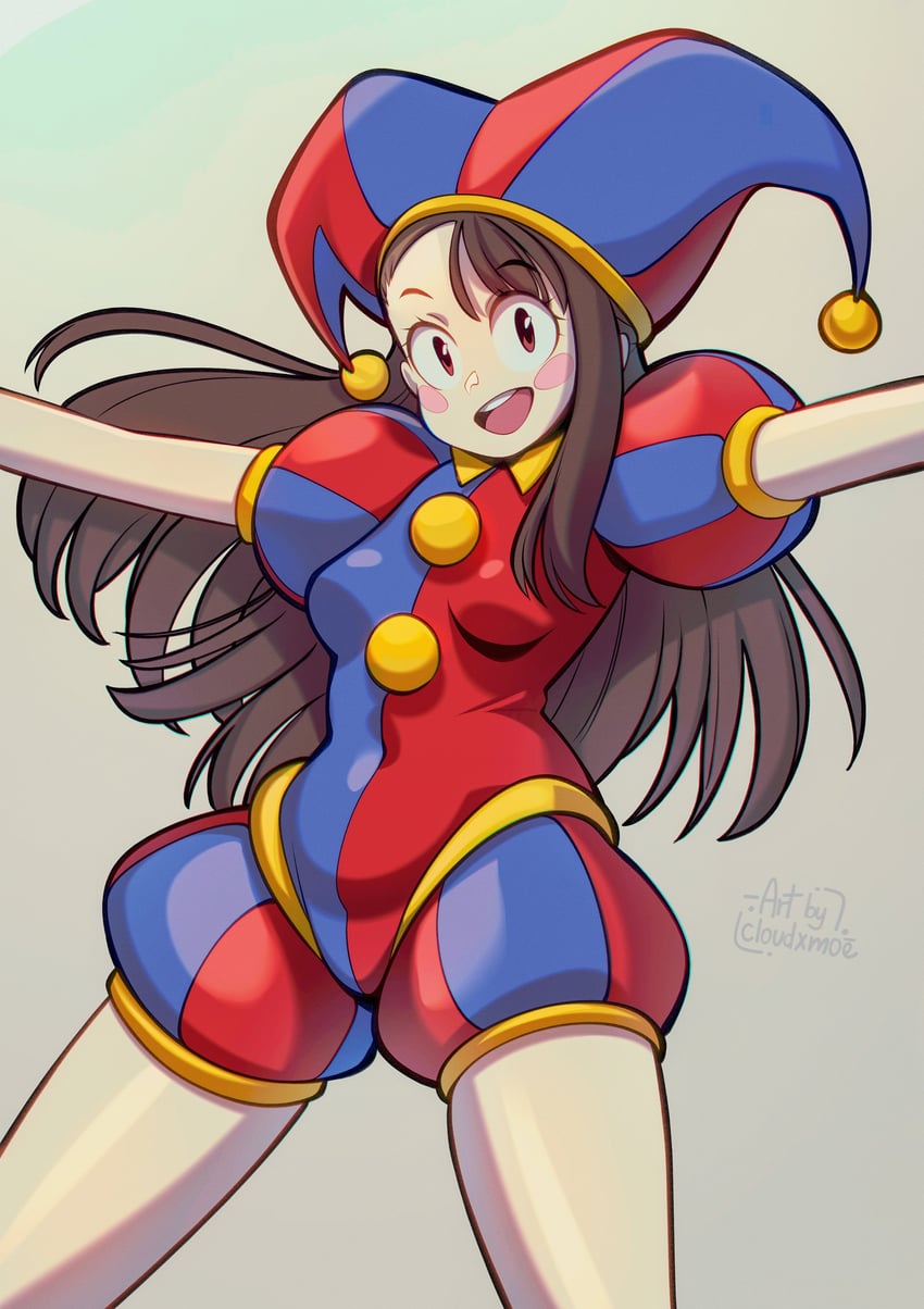kagari atsuko and pomni (little witch academia and 1 more) drawn by cloudxmoe