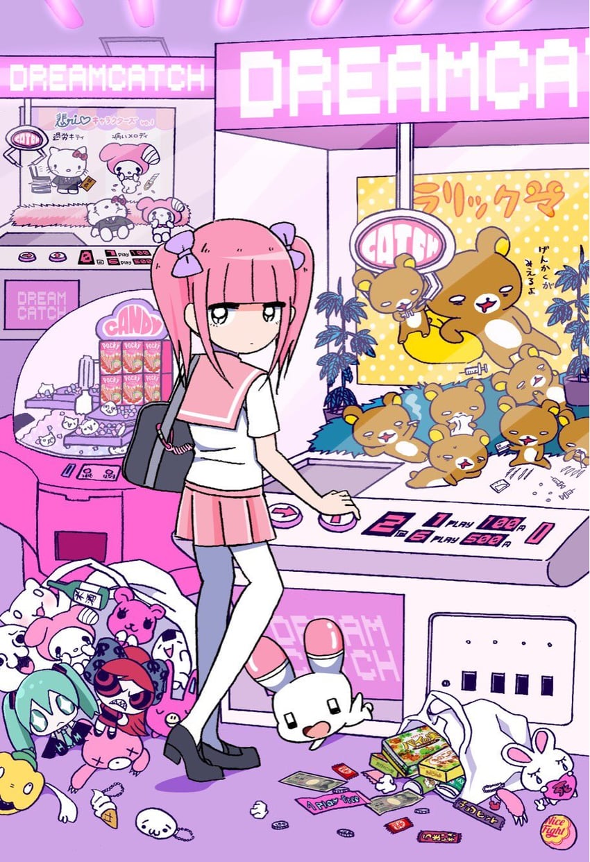 hatsune miku, hello kitty, my melody, blossom, rilakkuma, and 8 more (vocaloid and 9 more) drawn by ezaki_bisuko