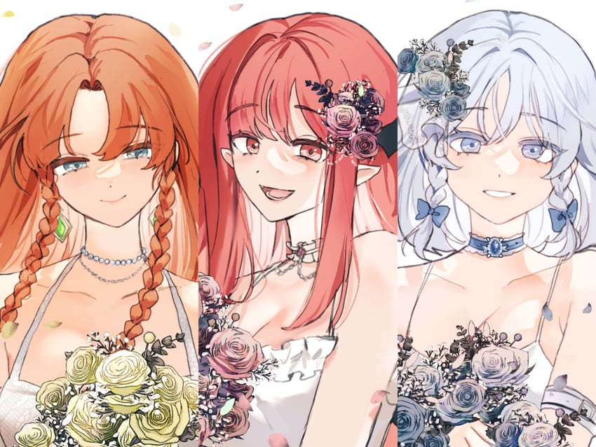 izayoi sakuya, hong meiling, and koakuma (touhou) drawn by sarukana