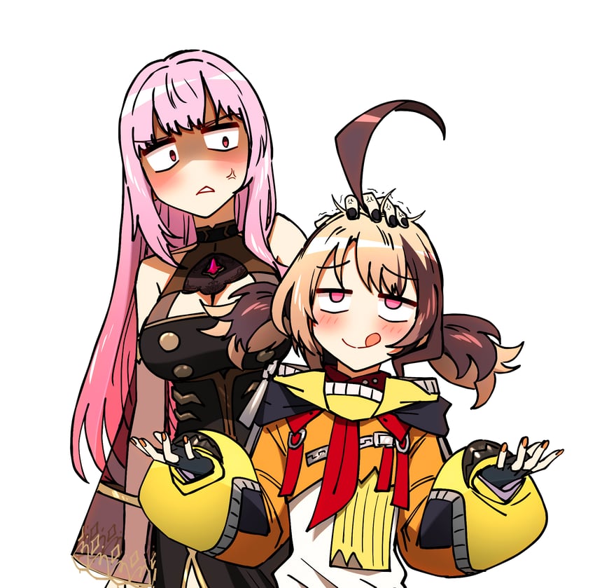 mori calliope and gigi murin (hololive and 1 more) drawn by ddolbang
