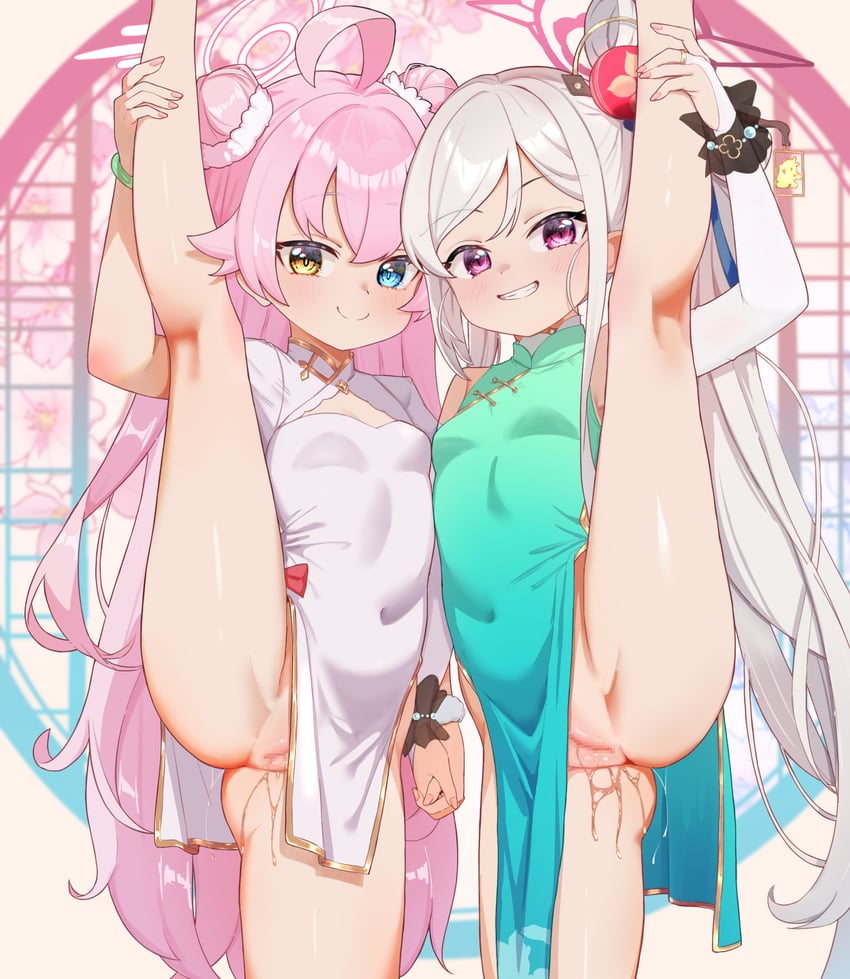 hoshino and mutsuki (blue archive and 1 more) drawn by dongchuan