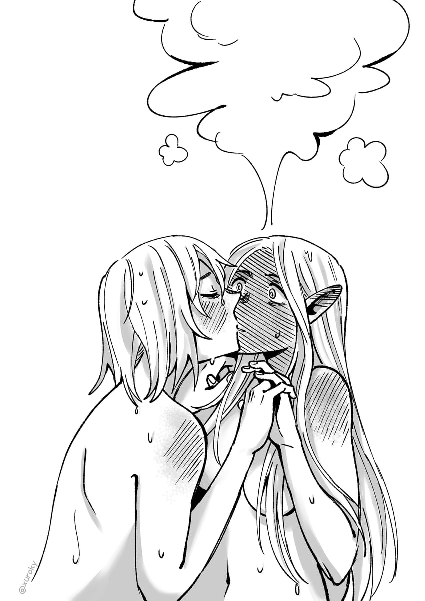marcille donato and falin touden (dungeon meshi) drawn by kkxuroky