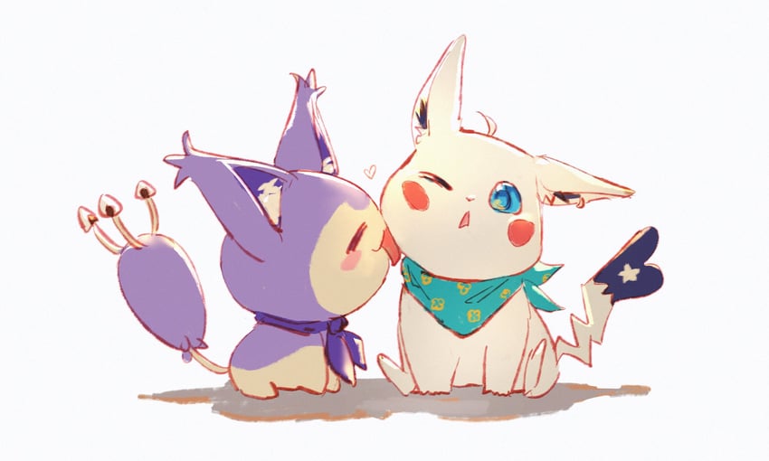 pikachu, shirakami fubuki, nekomata okayu, and skitty (pokemon and 1 more) drawn by hyde_(tabakko)