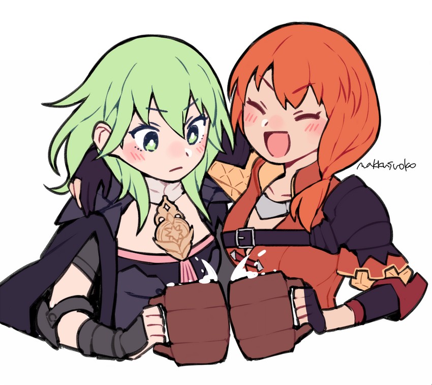 female byleth and leonie pinelli (fire emblem and 1 more) drawn by do_m_kaeru