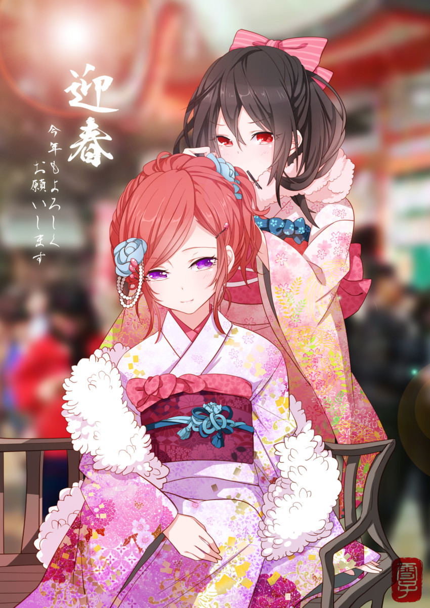 nishikino maki and yazawa nico (love live! and 1 more) drawn by yukiko_(tesseract)
