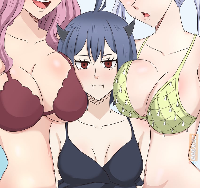 noelle silva, secre swallowtail, and vanessa enoteca (black clover) drawn by ozeik1