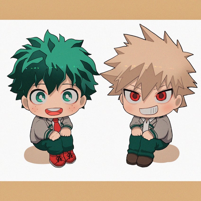 midoriya izuku and bakugou katsuki (boku no hero academia) drawn by gaagyeo