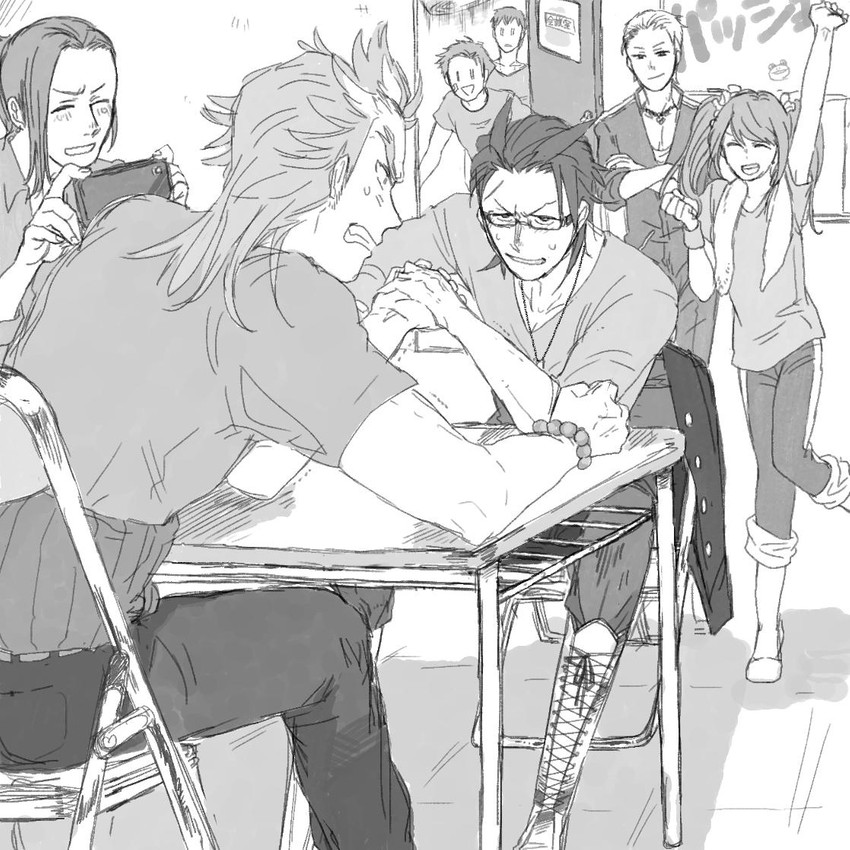 mizushima saki, shingen seiji, watanabe minori, kimura ryu, akai suzaku, and 2 more (idolmaster and 1 more) drawn by chorn_al