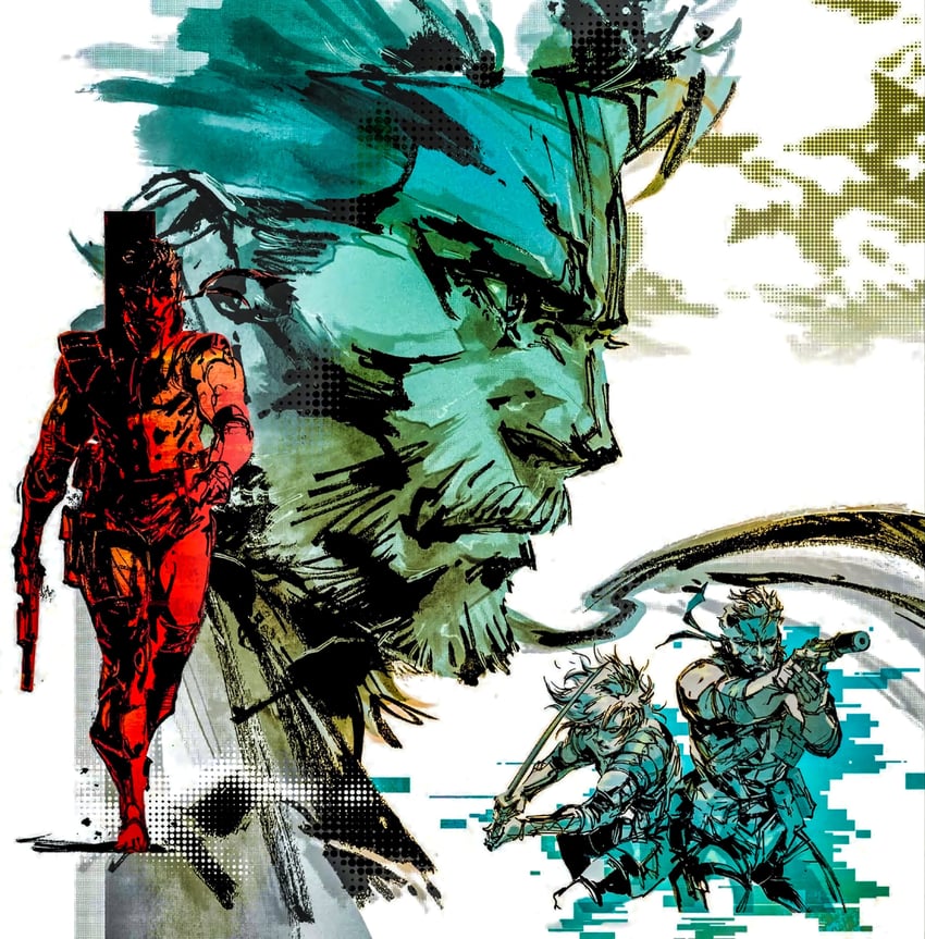 solid snake and raiden (metal gear and 1 more) drawn by shinkawa_youji
