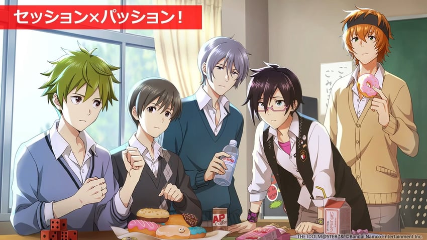 iseya shiki, wakazato haruna, akiyama hayato, fuyumi jun, and sakaki natsuki (idolmaster and 1 more)