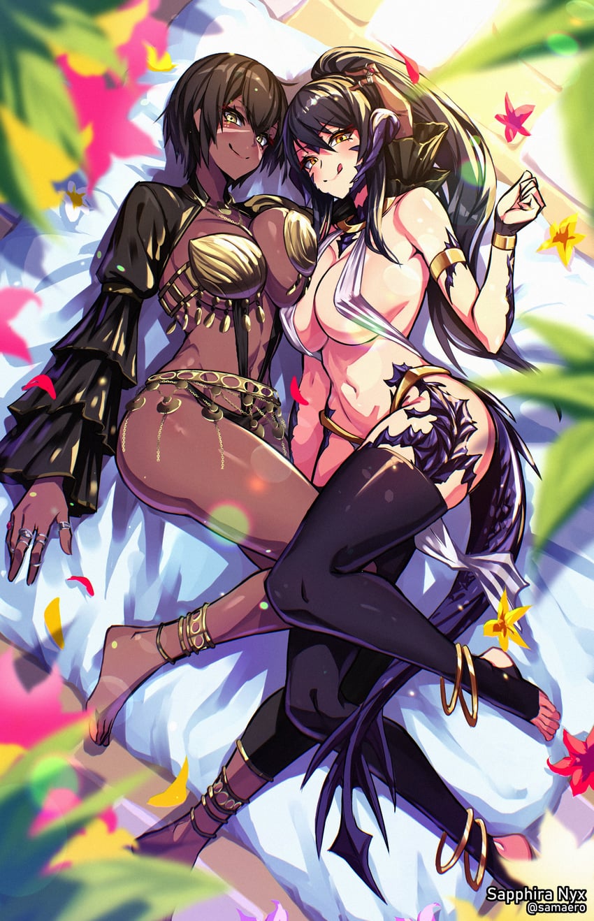 warrior of light and sapphira nyx (original and 2 more) drawn by samael_(5211)