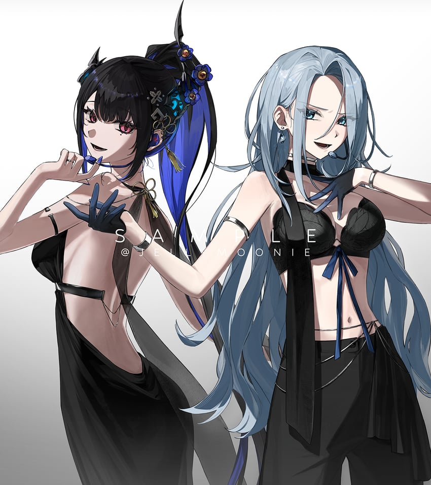 nerissa ravencroft and monarch (hololive and 2 more) drawn by moonie