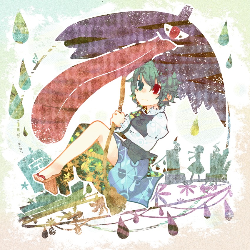shameimaru aya, tatara kogasa, himekaidou hatate, and miyako yoshika (touhou) drawn by itomugi-kun
