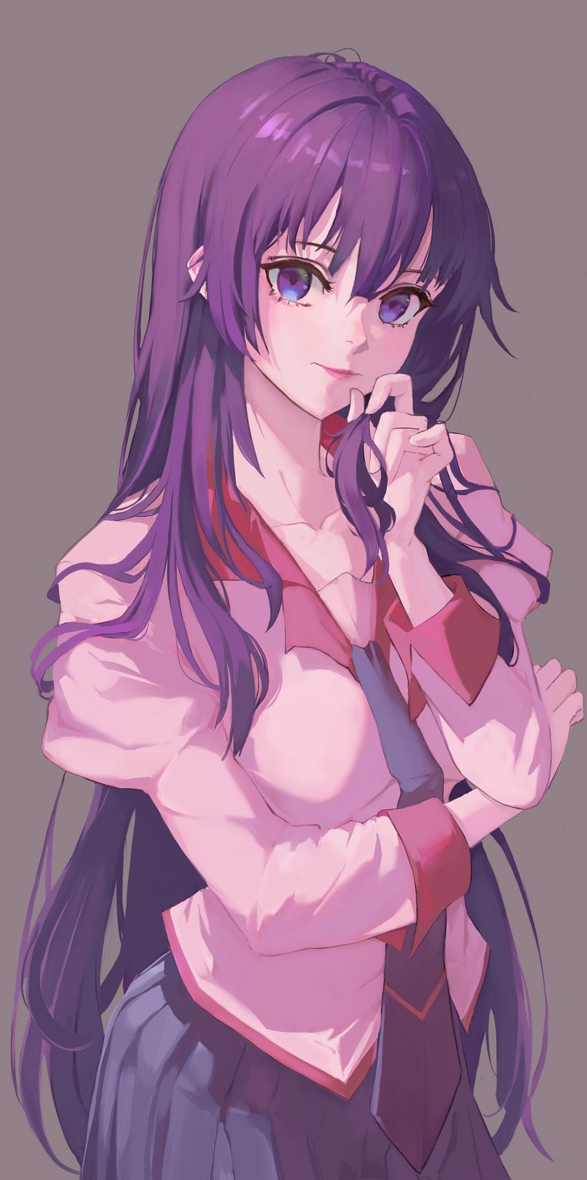 senjougahara hitagi (monogatari and 1 more) drawn by jwh8090