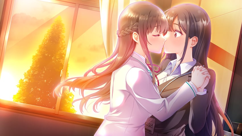 serizawa ema and izuho konami (himitsu no kiss wa amaku yasashiku) drawn by rangu