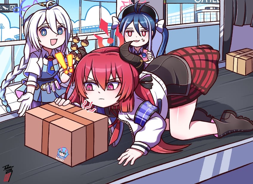 fubuki, kirino, chise, and junko (blue archive) drawn by shasa2456