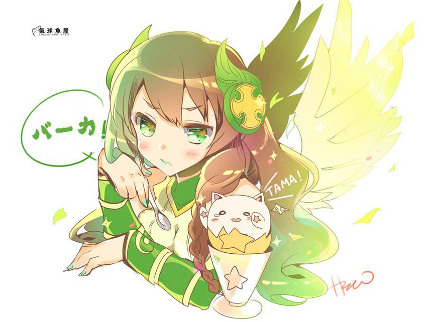 valkyrie, tamadra, and wood valkyrie (puzzle & dragons) drawn by heco_(mama)