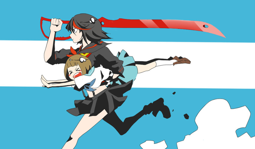 matoi ryuuko, senketsu, and mankanshoku mako (kill la kill) drawn by arakure_(arata_hip)
