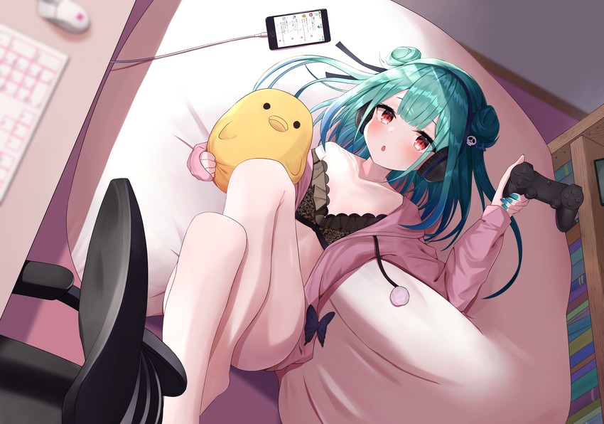 uruha rushia and piyoko (hololive) drawn by saki_(saki_paint)
