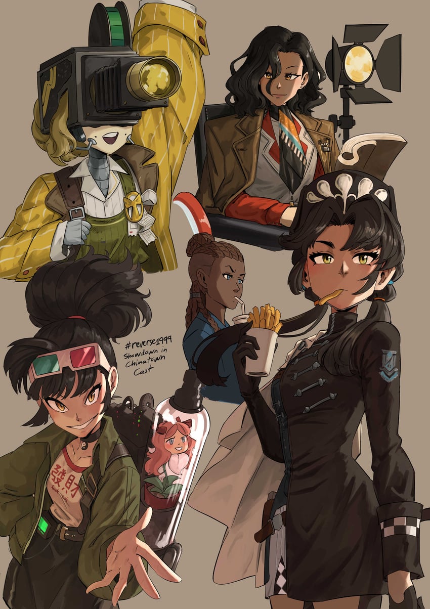 an-an lee, liang yue, noire, loggerhead, and poitier (reverse:1999) drawn by oscar_fong