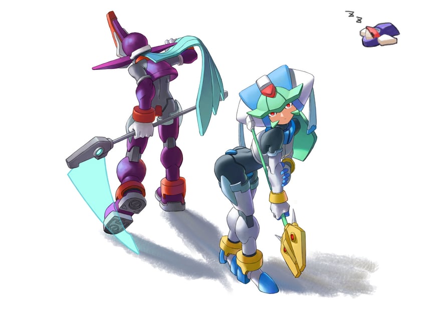 pandora, model w, prometheus, and model a (mega man and 2 more) drawn by nzx78