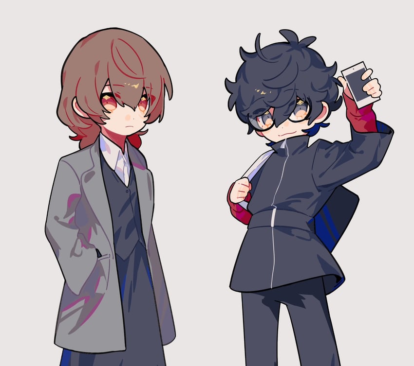 amamiya ren and akechi gorou (persona and 1 more) drawn by sadakata_misa