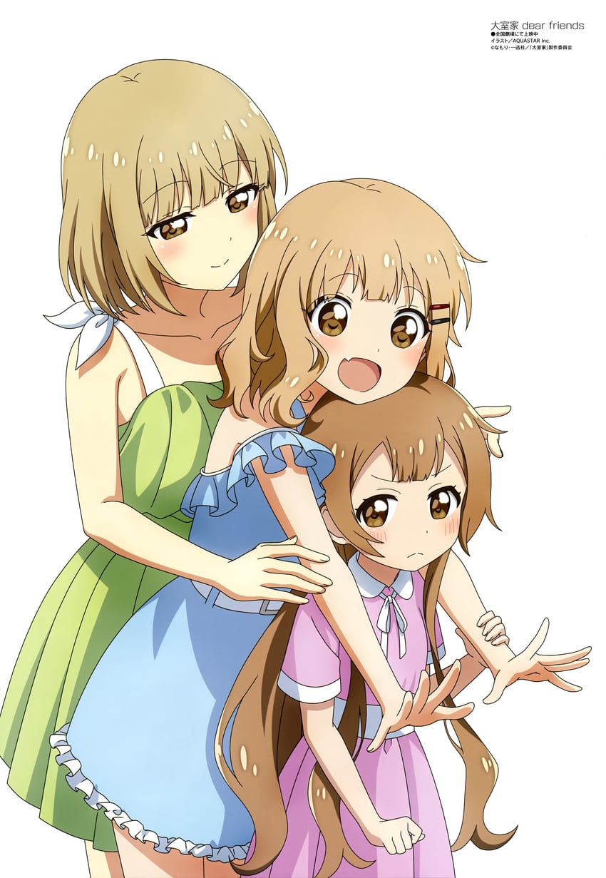 oomuro sakurako, oomuro hanako, and oomuro nadeshiko (yuruyuri and 2 more) drawn by aquastar_inc.